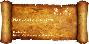 Matkovich Anita névjegykártya