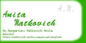 anita matkovich business card